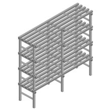 Kunststoffregal REA Euro grau 1750x1800x500 mm (HxBxT) 4 Ebenen
