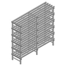 Kunststoffregal REA Euro grau 1750x1800x500 mm (HxBxT) 6 Ebenen