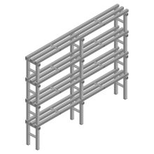 Kunststoffregal REA Euro grau 1750x2000x300 mm (HxBxT) 4 Ebenen