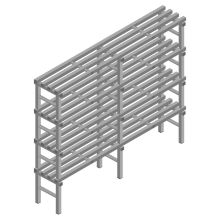 Kunststoffregal REA Euro grau 1750x2000x400 mm (HxBxT) 4 Ebenen