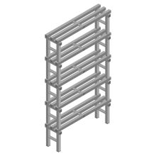 Kunststoffregal REA Euro grau 1850x1000x300 mm (HxBxT) 5 Ebenen