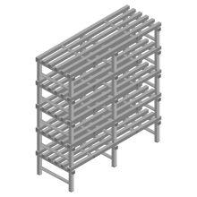 Kunststoffregal REA Euro grau 1850x1500x600 mm (HxBxT) 5 Ebenen