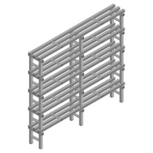 Kunststoff-Fachbodenregal REA Euro grau 1850x1800x300 mm (HxBxT) 5 Ebenen