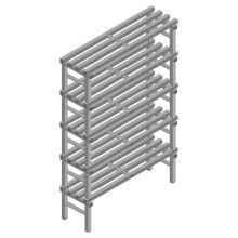 Kunststoffregal REA Euro grau 2050x1200x400 mm (HxBxT) 5 Ebenen