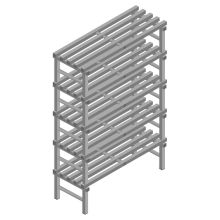 Kunststoffregal REA Euro grau 2050x1200x500 mm (HxBxT) 5 Ebenen
