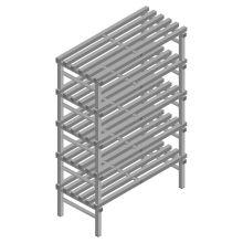 Kunststoffregal REA Euro grau 2050x1200x600 mm (HxBxT) 5 Ebenen