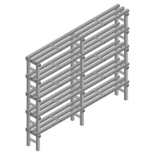 Kunststoffregal REA Euro grau 2250x2000x300 mm (HxBxT) 5 Ebenen