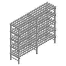 Kunststoffregal REA Euro grau 2250x2000x500 mm (HxBxT) 5 Ebenen