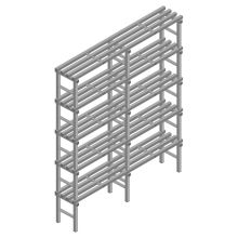 Kunststoff regal REA Euro grau 2450x2000x400 mm (HxBxT) 5 Ebenen