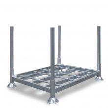 Stapelregal, Stapelrack einzeln inklusive vier Rundbalken von 1000 mm 1545x1180x830 mm (lxbxh) feuerverzinkt