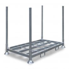 Stapelregal, Doppel-Stapelrack inklusive vier Pfosten von 1500 mm 2025x1180x1330 mm (lxbxh) feuerverzinkt