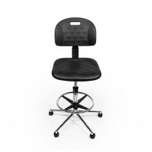 Ergonomischer und verstellbarer Werkstattstuhl auf Rollen/Gleitern - BT