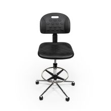 Ergonomischer und verstellbarer Werkstattstuhl auf Rollen/Gleitern - BT
