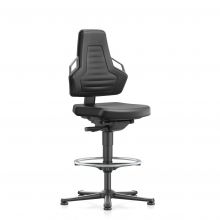 Bimos Arbeitsstuhl Nexxit mit Gleitern und Fußring Grau