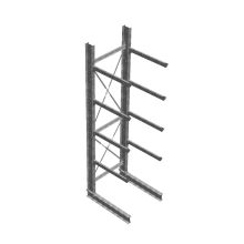 Schweres Kragarmregal thermisch verzinkt einseitig 4500x800x1200 mm (HxBxT) 4 Ebenen Grundregal