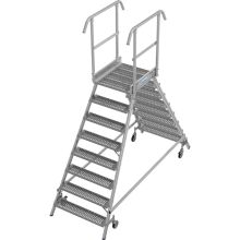 Plattformtreppe Krause doppelseitig R13 Antirutsch-Profilrost 2x8 Stufen 1950 mm