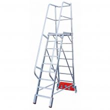 Plattformtreppe Krause Vario Compact mit Stabilisator 750 mm 9 Stufen 2100 mm