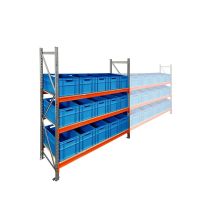Behälterregal AR 2000x2250x600 mm (HxBxT) 3 Ebenen mit 15 Euronorm-Stapelbehältern blau Grundregal