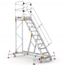 Wixor Plattformtreppe mit Stabilisator 10 Stufen