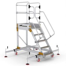 Plattformtreppe Wixor mit Stabilisator 5 Stufen