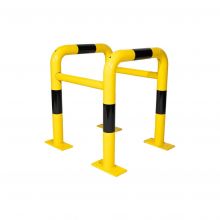 Säulenschutz aus Rohr 500x500x600mm Ø60mm Gelb/Schwarz