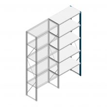 Anbauregal gebrauchte Nedcon Fachbodenregal 2000x970x500 mm (hxbxt) 5 Ebenen