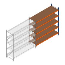 Weitspannregal Kimer 1750x1500x600 mm (hxbxt) 5 Ebenen Anbauregal mit vormontierten Rahmen