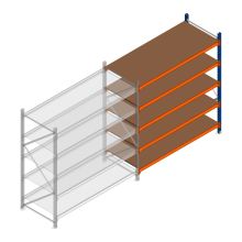 Weitspannregal Kimer 1750x1500x800 mm (hxbxt) 5 Ebenen Anbauregal mit vormontierten Rahmen