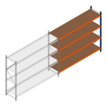 Weitspannregal Kimer 1750x2250x600 mm (hxbxt) 4 Ebenen Anbauregal