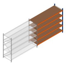 Weitspannregal Kimer 1750x2250x800 mm (hxbxt) 5 Ebenen Anbauregal