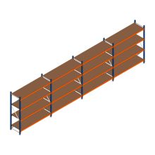 Vorteilsreihe Weitspannregal Kimer 1750x6250x600 mm (HxBxT) 4 Ebenen mit vormontierten Rahmen