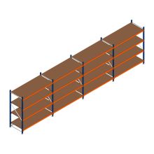 Vorteilsreihe Weitspannregal Kimer 1750x6250x800 mm (HxBxT) 4 Ebenen mit vormontierten Rahmen