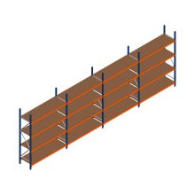 Vorteilsreihe Weitspannregal Kimer 2250x6250x600 mm (HxBxT) 4 Ebenen mit vormontierten Rahmen