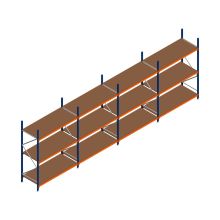 Vorteilsreihe Weitspannregal Kimer 2250x6250x800 mm (HxBxT) 3 Ebenen mit Vormontierten Rahmen