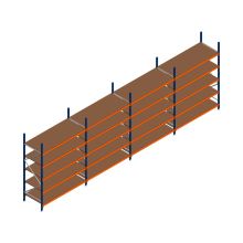 Vorteilsreihe Weitspannregal Kimer 2250x6250x800 mm (HxBxT) 5 Ebenen mit vormontierten Rahmen