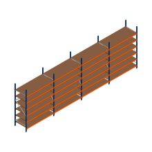 Vorteilsreihe Weitspannregal Kimer 2250x6250x800 mm (HxBxT) 6 Ebenen mit vormontierten Rahmen