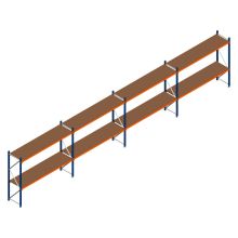 Vorteilsreihe Weitspannregal Kimer 1750x9250x600 mm (HxBxT) 2 Ebenen mit vormontierten Rahmen