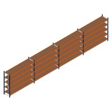 Vorteilsreihe Weitspannregal Kimer 1750x9250x600 mm (HxBxT) 5 Ebenen mit vormontierten Rahmen