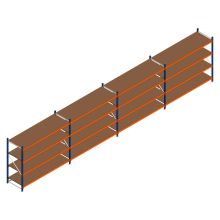 Vorteilsreihe Weitspannregal Kimer 1750x9250x800 mm (HxBxT) 4 Ebenen mit vormontierten Rahmen