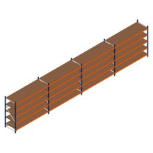 Vorteilsreihe Weitspannregal Kimer 1750x9250x800 mm (HxBxT) 5 Ebenen mit vormontierten Rahmen