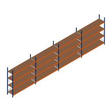 Vorteilsreihe Weitspannregal Kimer 2250x9250x600 mm (HxBxT) 4 Ebenen mit vormontierten Rahmen