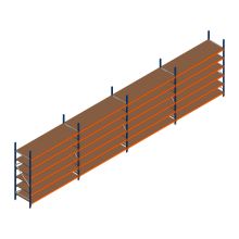 Vorteilsreihe Weitspannregal Kimer 2250x9250x800 mm (HxBxT) 6 Ebenen mit vormontierten Rahmen