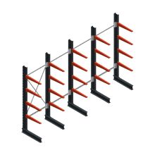 Vorteilsreihe mittleres Kragarmregal einfachseitig 2500x5000x600mm (hxbxt) 4 Ebenen