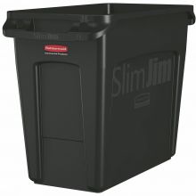Slim Jim Container mit Luftschlitzen, 60ltr schwarz, Rubbermaid