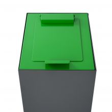 Obere Abdeckung mit Klappdeckel für modulare Abfalltrennungsanlage 60 ltr, Grün