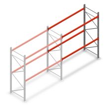 Palettenregal AR T2 3000x2700x1100mm (HxBxT) 2 Ebenen 2844kg/Eb. Anbauregal mit vormontierten Rahmen