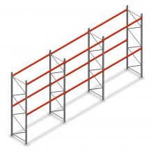 Vorteilsreihe Palettenregal AR T2 4000x8420x1100mm (hxbxt) 2 Ebenen 2844kg/Ebene mit vormontierten Rahmen