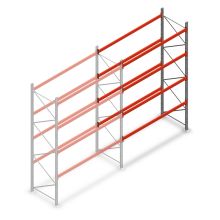 Palettenregal AR T2 4000x2700x1100 mm (HxBxT) 4 Ebenen 1820kg/Ebene Anbauregal
