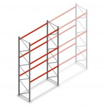 Palettenregal AR T2 4500x2700x1100mm (hxbxt) 3 Ebenen 3636kg/Ebene Anfangsregal mit vormontierten Rahmen