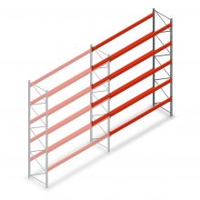 Palettenregal AR T2 5000x3600x1100mm (hxbxt) 5 Ebenen 2252kg/Eb. Anbauregal mit vormontierten Rahmen